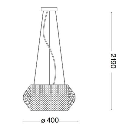 Ideal Lux - Хрустальная подвесная люстра PASHA 6xE14/40W/230V диаметр 40 см блестящий хром