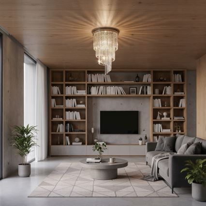 Ideal Lux - Хрустальная припотолочная люстра CARLTON 8xE14/40W/230V диаметр 40 см блестящий хром