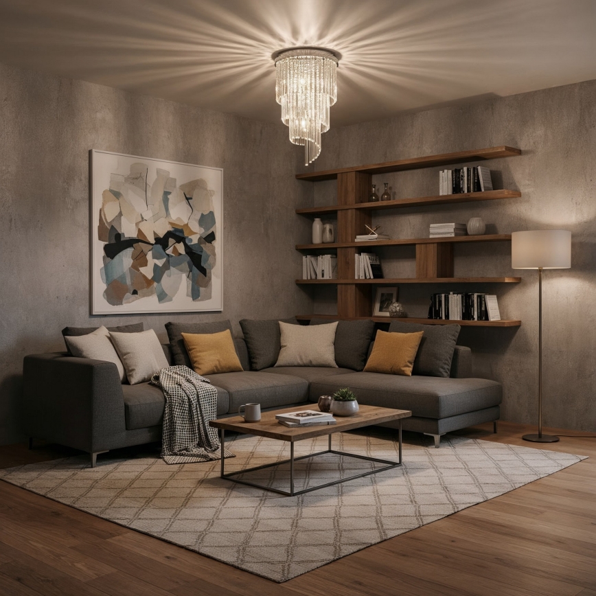 Ideal Lux - Хрустальная припотолочная люстра CARLTON 8xE14/40W/230V диаметр 40 см блестящий хром