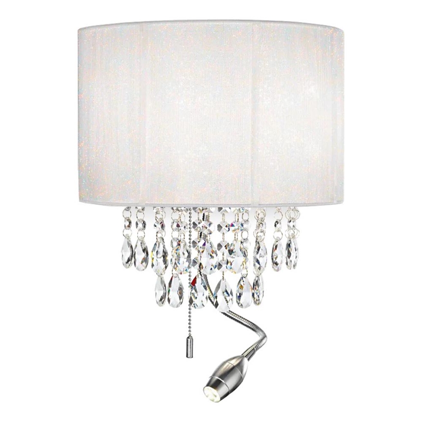 Ideal Lux - хрустальный LED настенный светильник OPERA 2xE14/40W/230V + LED/1W белый