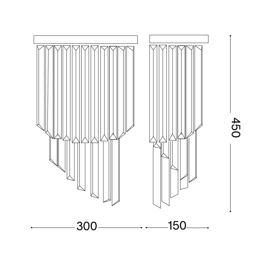 Ideal Lux - Хрустальный настенный светильник CARLTON 3xE14/40W/230V блестящий хром