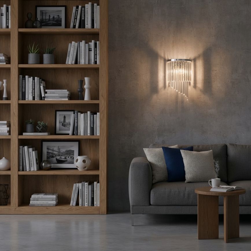 Ideal Lux - Хрустальный настенный светильник CARLTON 3xE14/40W/230V блестящий хром