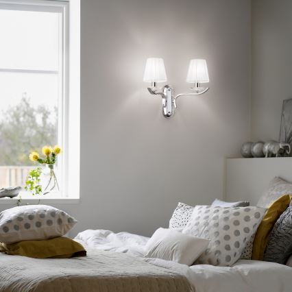 Ideal Lux - Хрустальный настенный светильник PEGASO 2xE14/28W/230V, полированный хром