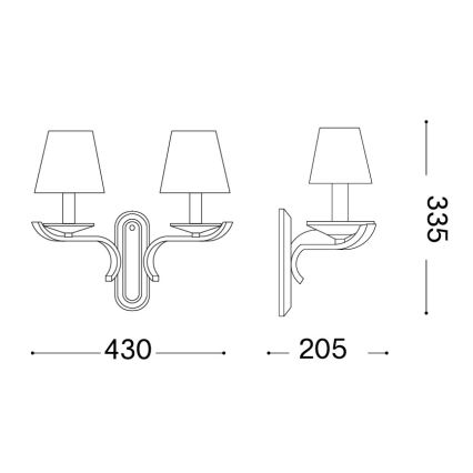 Ideal Lux - Хрустальный настенный светильник PEGASO 2xE14/28W/230V, полированный хром