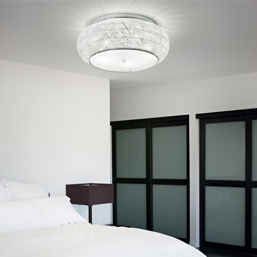 Ideal Lux - Хрустальный потолочный светильник PASHA 6xE14/40W/230V диаметр 40 см блестящий хром