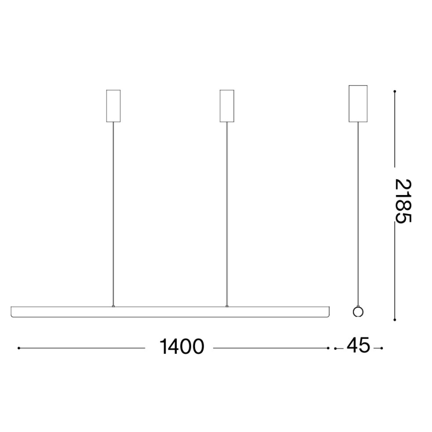 Ideal Lux - диммируемая LED-люстра на тросе DORICA LED/35W/230V CRI 90 140 см оранжевая