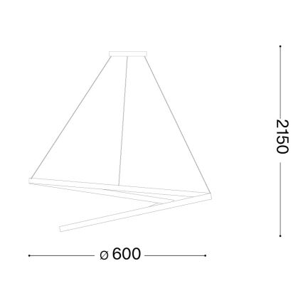 Ideal Lux - диммируемая LED-люстра на тросе OZ LED/48W/230V диам. 60 см CRI 90 золотая