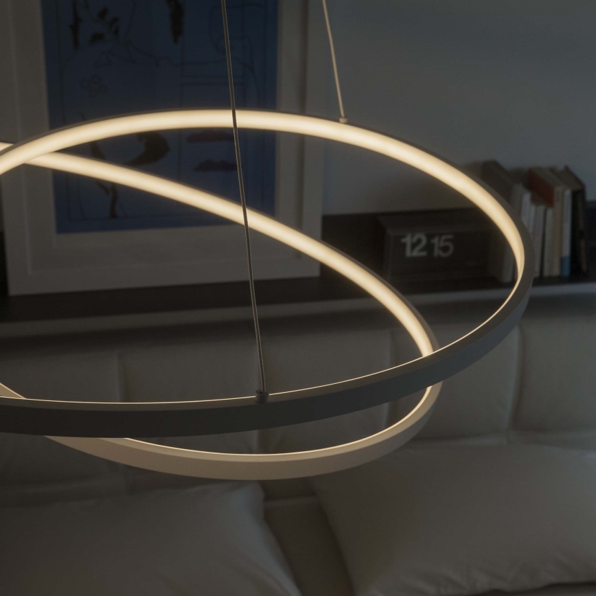 Ideal Lux - диммируемая LED-люстра на тросе OZ LED/55W/230V, диаметр 80 см, CRI 90, белая