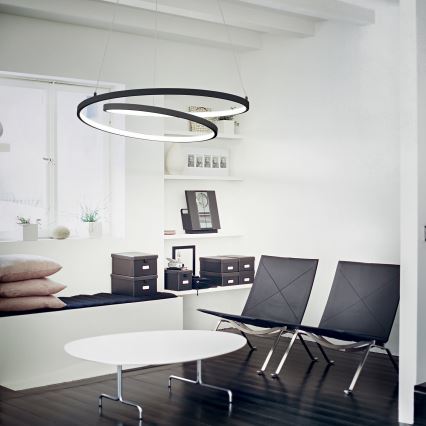Ideal Lux - LED-люстра с диммером на тросе OZ LED/55W/230V Ø 80 см CRI 90 чёрная