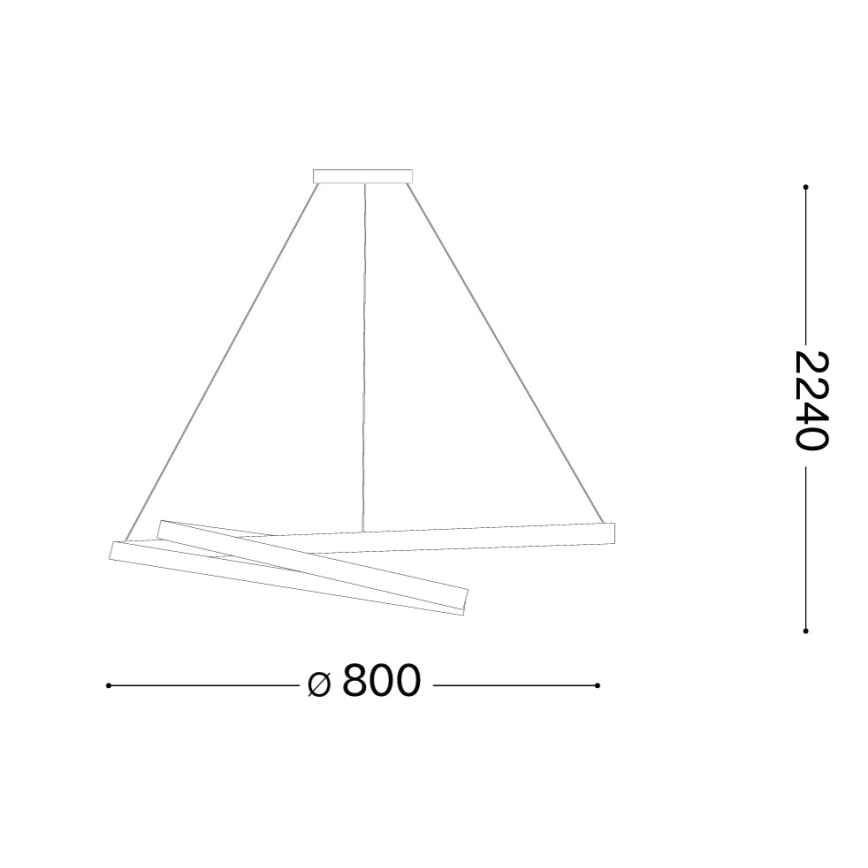 Ideal Lux - LED-люстра с диммером на тросе OZ LED/55W/230V Ø 80 см CRI 90 чёрная