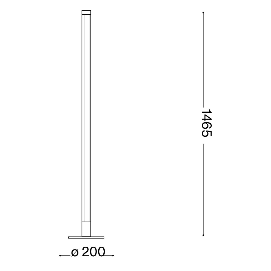 Ideal Lux - диммируемая напольная лампа YOKO LED/16W/230V CRI 90 černá