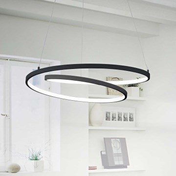 Ideal Lux - диммируемая светодиодная люстра на тросе OZ LED, 48 Вт, 230 В, Ø 60 см, CRI 90, черный