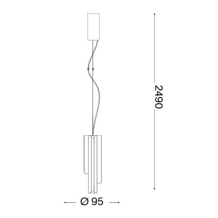 Ideal Lux - LED-люстра з регульованою яскравістю на тросі DORICA 3xLED/9W/230V CRI 90 діам. 9,5 см чорна