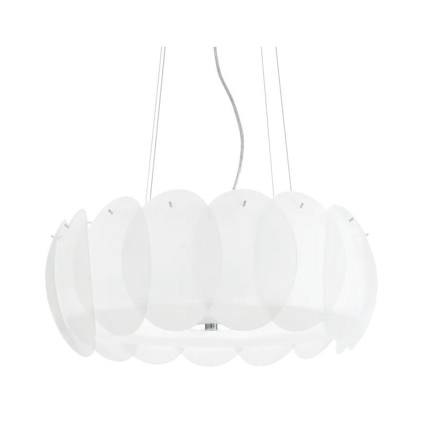 Ideal Lux - Елегантна підвісна люстра на тросі OVALINO 8xE27/60W/230V діам. 55 см біла