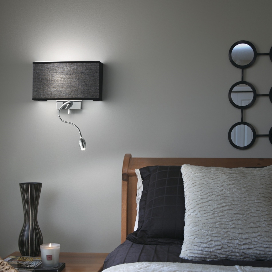 Ideal Lux - Гибкий настенный светильник HOTEL 1xE27/60W + LED/1,5W/230V