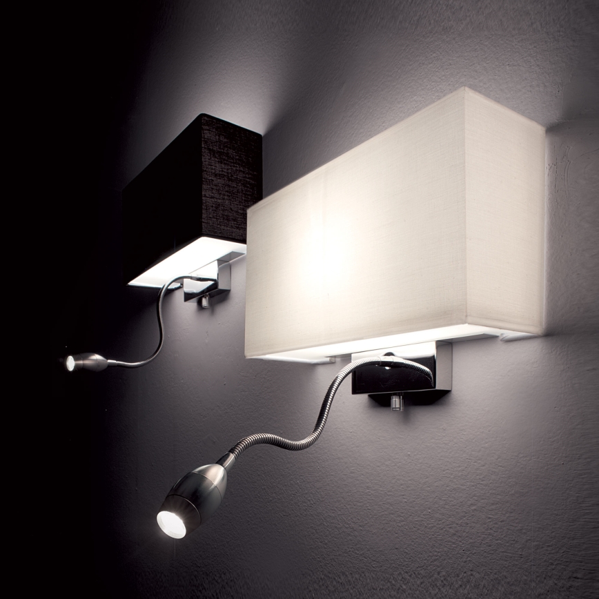 Ideal Lux - Гибкий настенный светильник HOTEL 1xE27/60W + LED/1,5W/230V