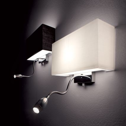 Ideal Lux - Гибкий настенный светильник LED HOTEL 1xE27/60W/230V + LED/1,5W/230V