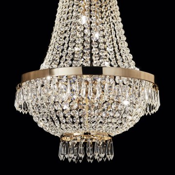 Ideal Lux - LED Хрустальная люстра на цепи CAESAR 6xG9/3W/230V диаметр 38 см золотистый