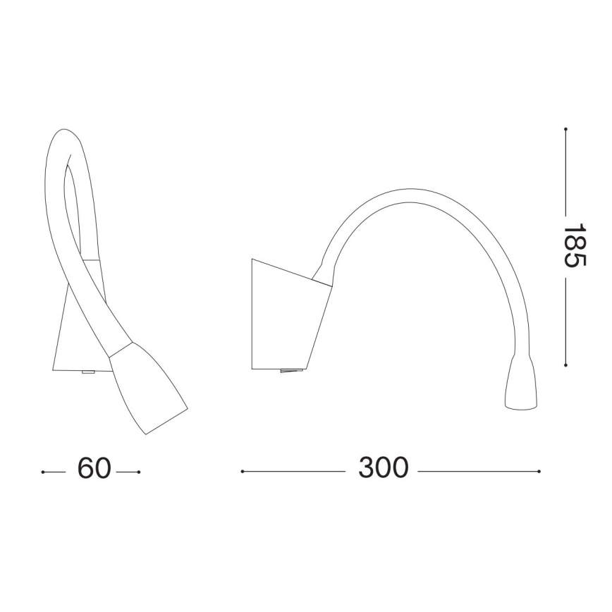 Ideal Lux - LED Гнучка лампа GOOSE LED/3W/230V CRI 90 білий