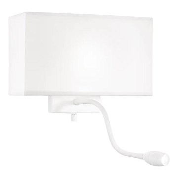 Ideal Lux - LED Гнучка настінна лампа HOTEL 1xE27/60W/230V + LED/1,5W білий