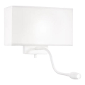 Ideal Lux - LED Гнучка настінна лампа HOTEL 1xE27/60W/230V + LED/1,5W білий