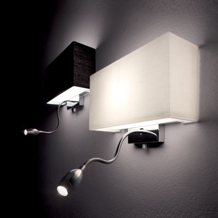 Ideal Lux - LED Гнучка настінна лампа HOTEL 1xE27/60W + LED/1,5W/230V