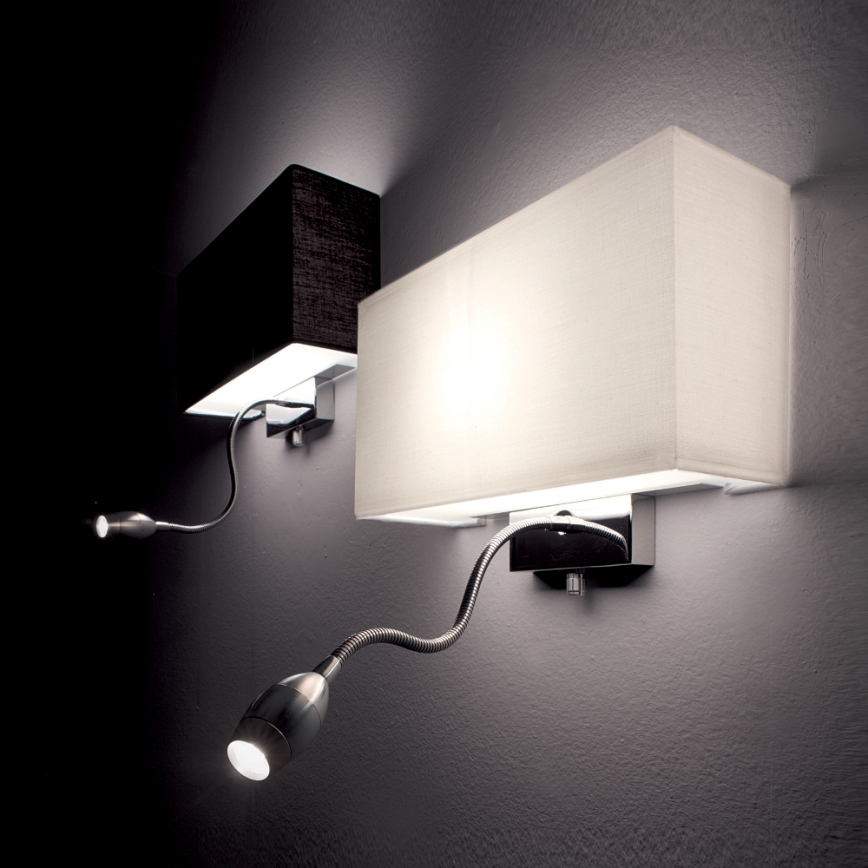Ideal Lux - LED Гнучка настінна лампа HOTEL 1xE27/60W + LED/1,5W/230V