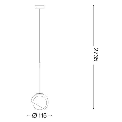 Ideal Lux - LED-люстра на тросе BLOOM 1xG9/3W/230V диаметр 11,5 см золотой/дымчато-бежевый