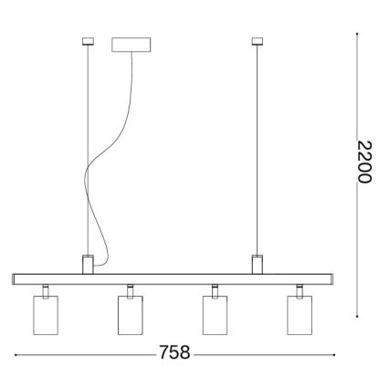 Ideal Lux - LED люстра на тросе DYNAMITE 4xGU10/7W/230V CRI 90 чёрная