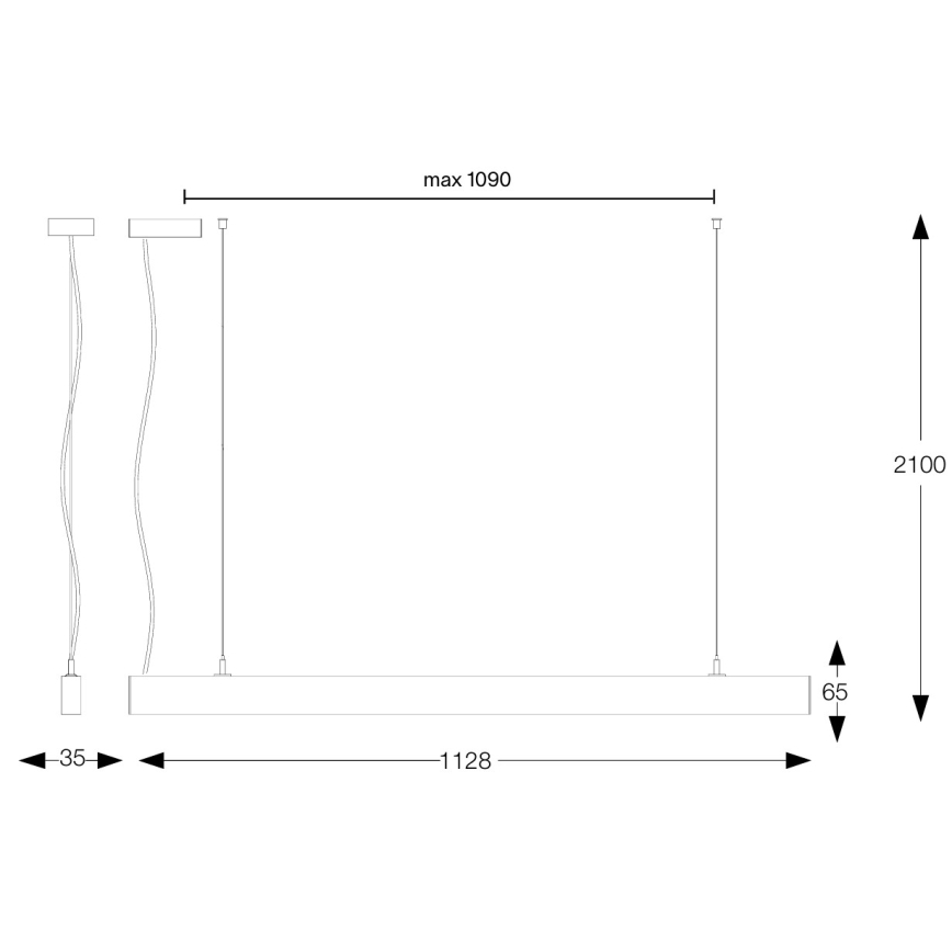 Ideal Lux - LED люстра на тросе OFFICE LED/30W/230V 3000K CRI 90 белая