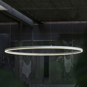 Ideal Lux - LED-люстра на тросе ORACLE SLIM, 53 Вт, 230 В, 4000 К, CRI 90, Ø 90 см, белая