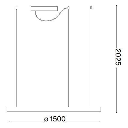 Ideal Lux - светодиодная люстра на тросе ORACLE SLIM LED/29Вт/230В 2700K CRI 90, диаметр 50 см, чёрная