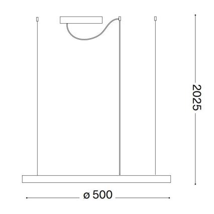 Ideal Lux - LED-подвесной светильник на тросе ORACLE SLIM LED/29W/230V 3000K CRI 90 Ø 50 см, черный