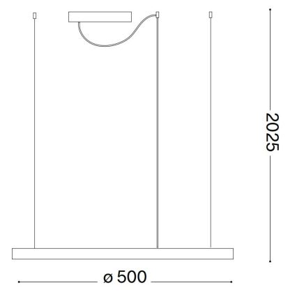 Ideal Lux - подвесная светодиодная люстра на тросе ORACLE SLIM LED/29W/230V 4000K CRI 90 диам. 50 см чёрная