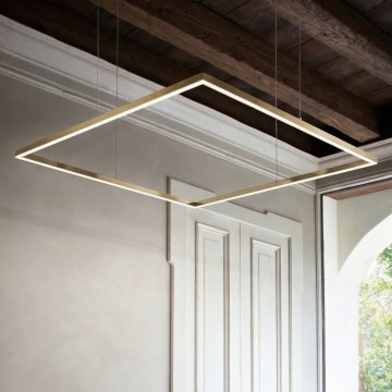 Ideal Lux - LED-люстра на тросе ORACLE SLIM LED/33 Вт/230 В 3000K CRI 90 50x50 см золотая