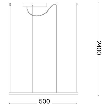 Ideal Lux - LED-люстра на тросе ORACLE SLIM LED/33 Вт/230 В 3000K CRI 90 50x50 см золотая