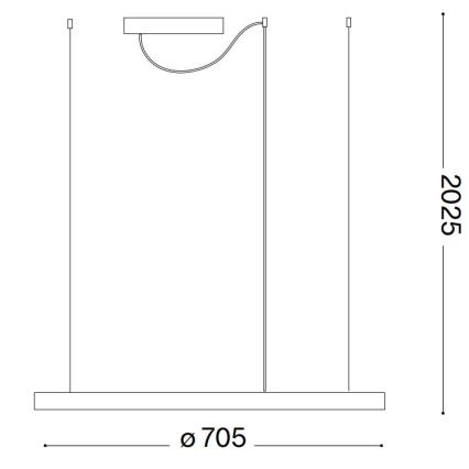 Ideal Lux - LED-люстра на тросе ORACLE SLIM LED/37W/230V 4000K CRI 90 Ø 70 см, белая