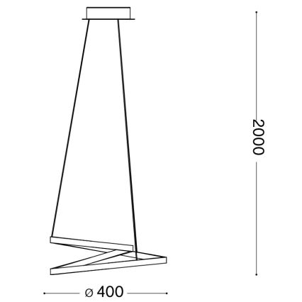 Ideal Lux - LED люстра на тросе OZ LED/38W/230V Ø 40 см CRI 90 золотая