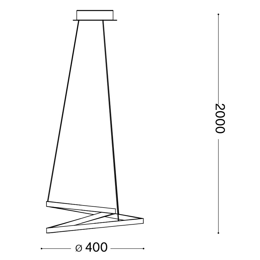 Ideal Lux - LED люстра на тросе OZ LED/38W/230V Ø 40 см CRI 90 золотая