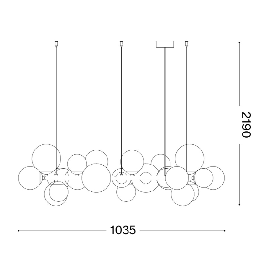 Ideal Lux - LED люстра на тросе PERLAGE 25xG9/3W/230V 110 см золотая/дымчато-бежевая