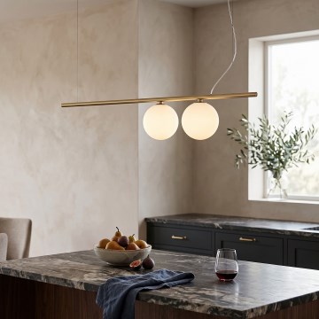 Ideal Lux - LED люстра на тросе PERLINE 2xG9/3W/230V золотая