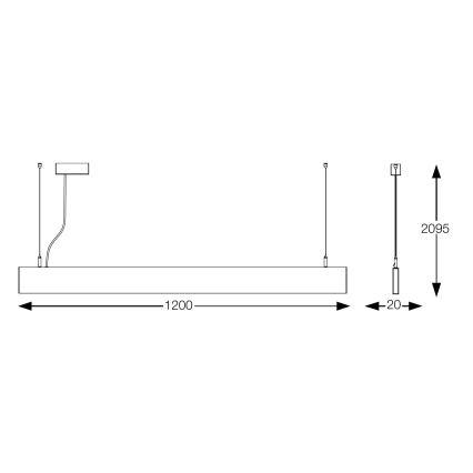 Ideal Lux - LED-люстра на тросе STEEL LED/29W/230V 3000K CRI 90 120 cm черный