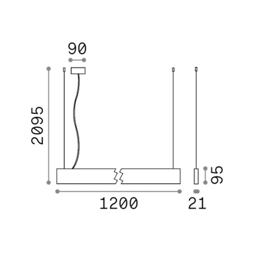 Ideal Lux - LED-люстра на тросе STEEL LED/29W/230V 3000K CRI 90 120 см чёрная