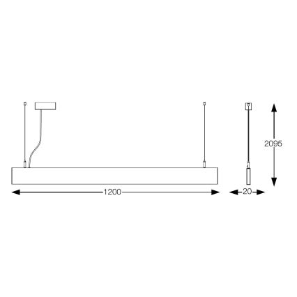 Ideal Lux - LED-люстра на тросе STEEL LED/29W/230V 4000K CRI 90 120 cm белая