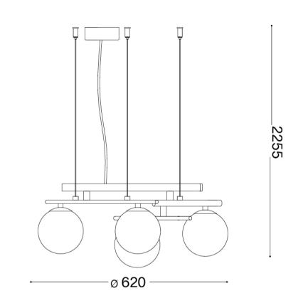 Ideal Lux - LED-люстра на тросі ATLAS 4xG9/3W/230V золота