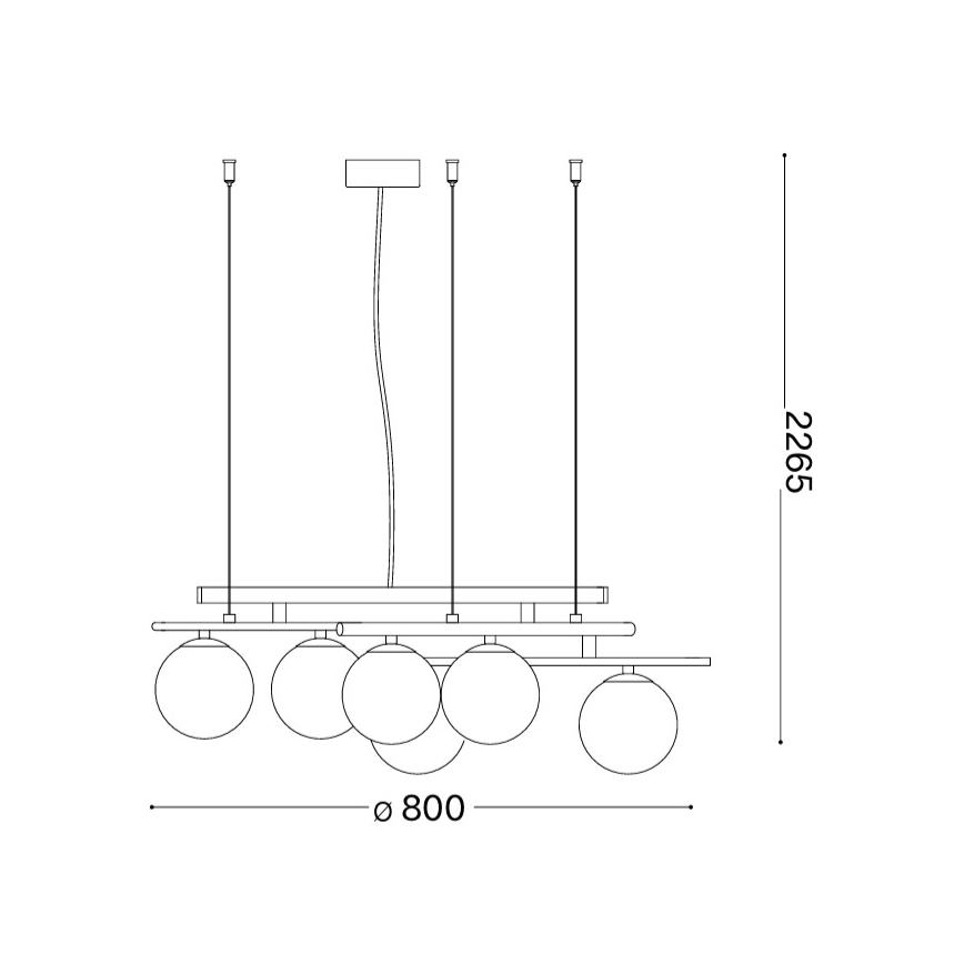 Ideal Lux - LED люстра на тросі ATLAS 6xG9/3W/230V золота