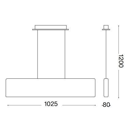 Ideal Lux - LED люстра на тросі DESK LED/32W/230V 102,5 cm CRI 90 біла