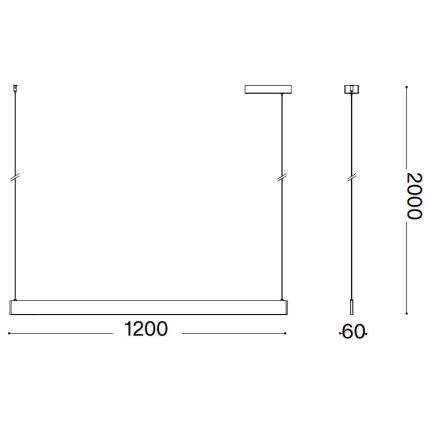 Ideal Lux - LED-люстра на тросі DESK LED/36W/230V 120 cm CRI 90 біла