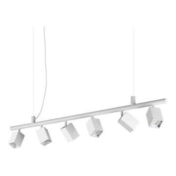 Ideal Lux - LED-люстра на тросі DYNAMITE 6xGU10/7W/230V CRI 90 біла