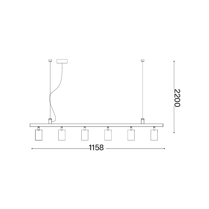 Ideal Lux - LED-люстра на тросі DYNAMITE 6xGU10/7W/230V CRI 90 біла